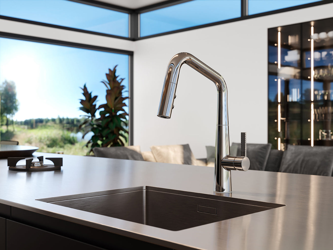 Bar and prep kitchen faucets collection – Pfister Stellen, Montay and Port Haven pull-down bar and prep faucets for island and secondary sinks