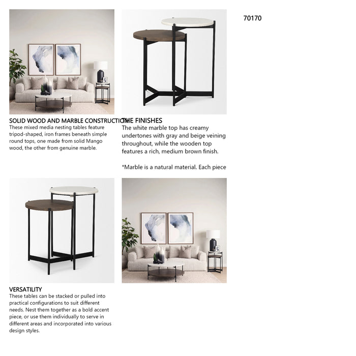 Table d'appoint en marbre Danica de Renwil