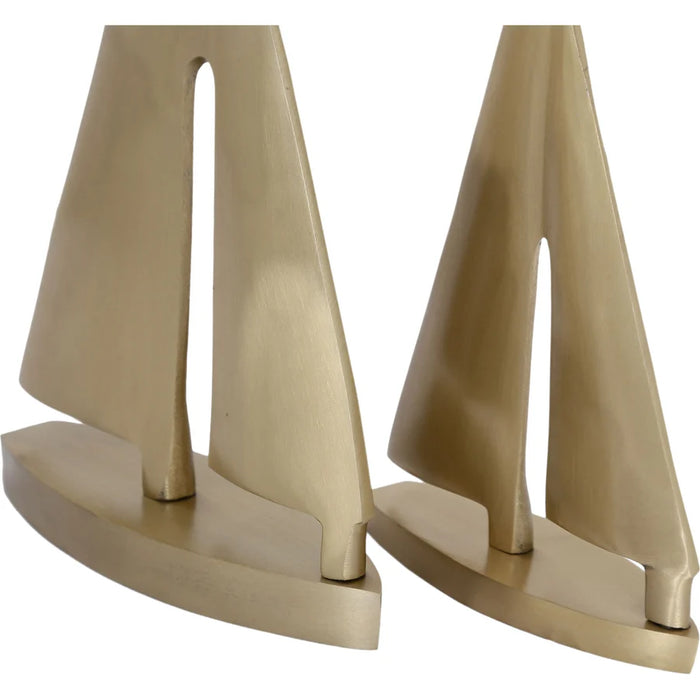 Fable Gold Aluminum Sailboat Sculptures, Set of 2