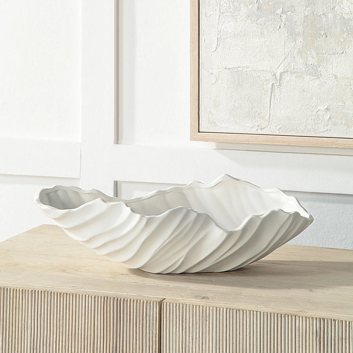 Darius Matte White Ceramic Decorative Bowl