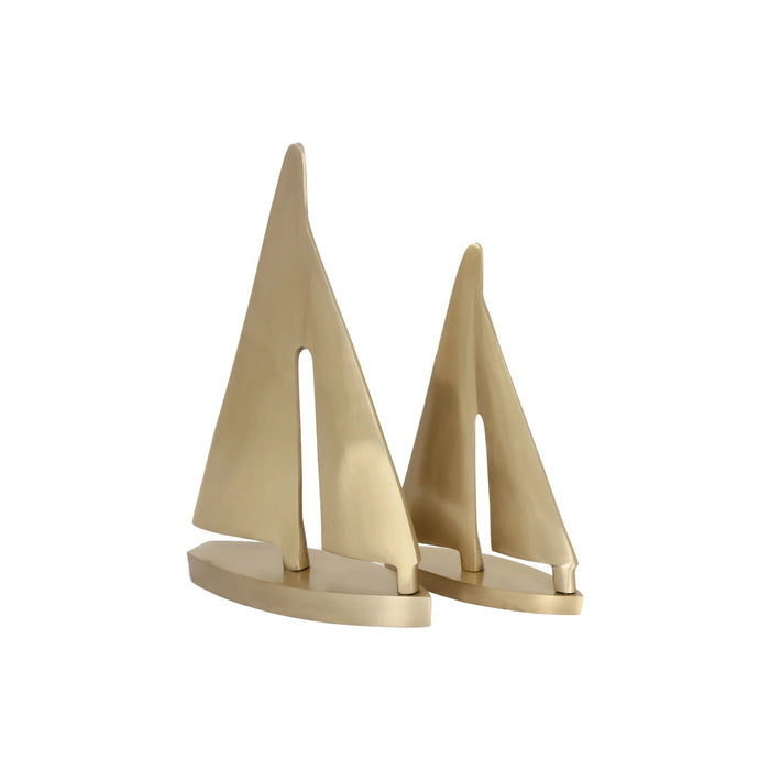 Fable Gold Aluminum Sailboat Sculptures, Set of 2