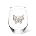 Abbott Collection Jewelled Stemless Glasses – Butterfly Design Set of 6 (16 oz) - Wine Glasses
