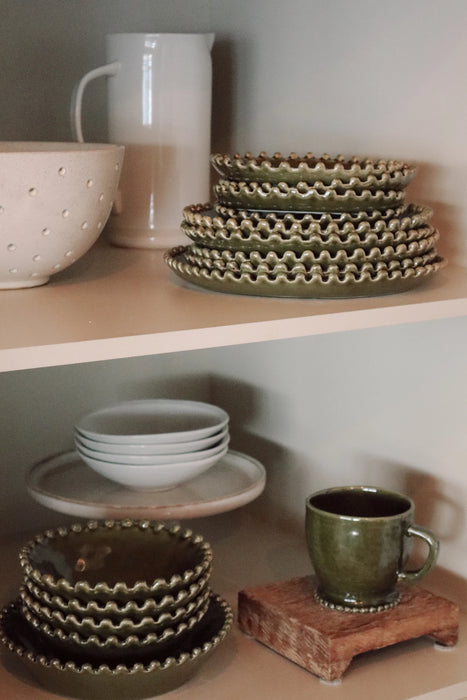 Merida Stoneware Soup Bowls, Green | Set of 4