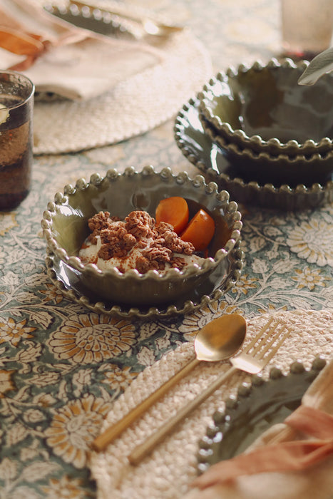 Merida Stoneware Bowls, Green | Set of 4