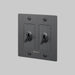 Buster + Punch 2-Gang Toggle Switch – Linear - Smoked Bronze / With Logo - 2G Toggle