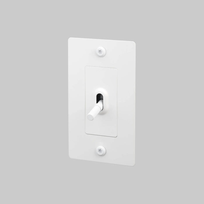 Buster + Punch 1-Gang Toggle Switch – Linear - White / Without Logo - 1G Toggle