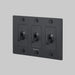 Buster + Punch 3-Gang Toggle Switch – Cross - Black / With Logo - 3G Toggle