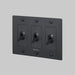 Buster + Punch 3-Gang Toggle Switch – Linear - Black / With Logo - 3G Toggle