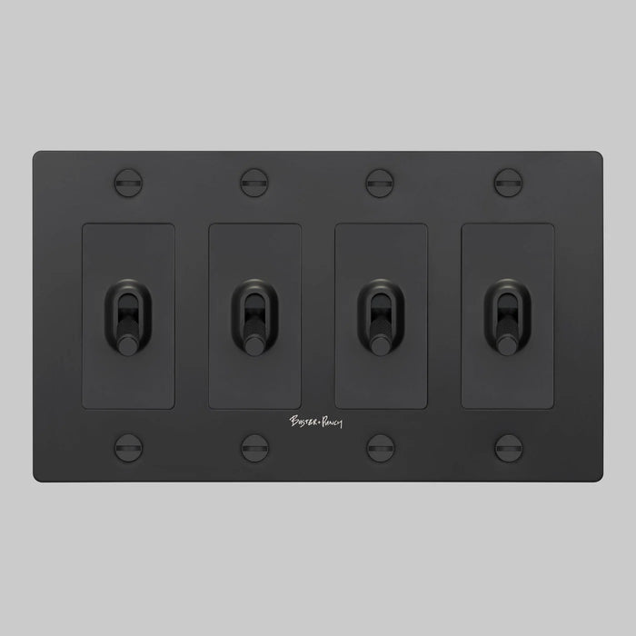 Buster + Punch 4-Gang Toggle Switch – Cross - 4G Toggle