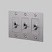 Buster + Punch 3-Gang Toggle Switch – Linear - Steel / With Logo - 3G Toggle