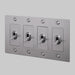 Buster + Punch 4-Gang Toggle Switch – Linear - Steel / With Logo - 4G Toggle