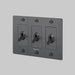 Buster + Punch 3-Gang Toggle Switch – Cross - Smoked Bronze / With Logo - 3G Toggle