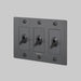 Buster + Punch 3-Gang Toggle Switch – Linear - Smoked Bronze / With Logo - 3G Toggle