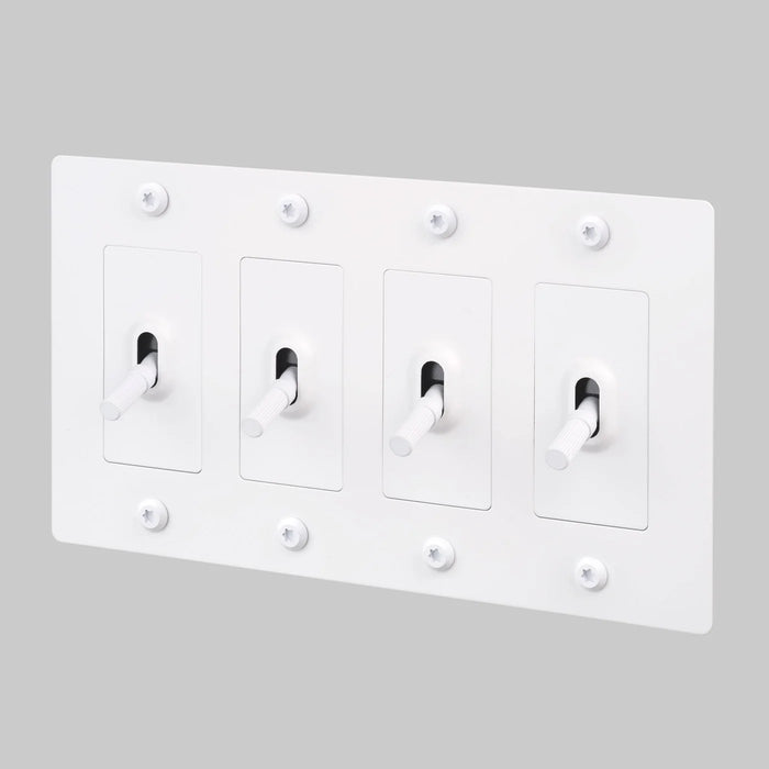 Buster + Punch 4-Gang Toggle Switch – Linear - White / Without Logo - 4G Toggle