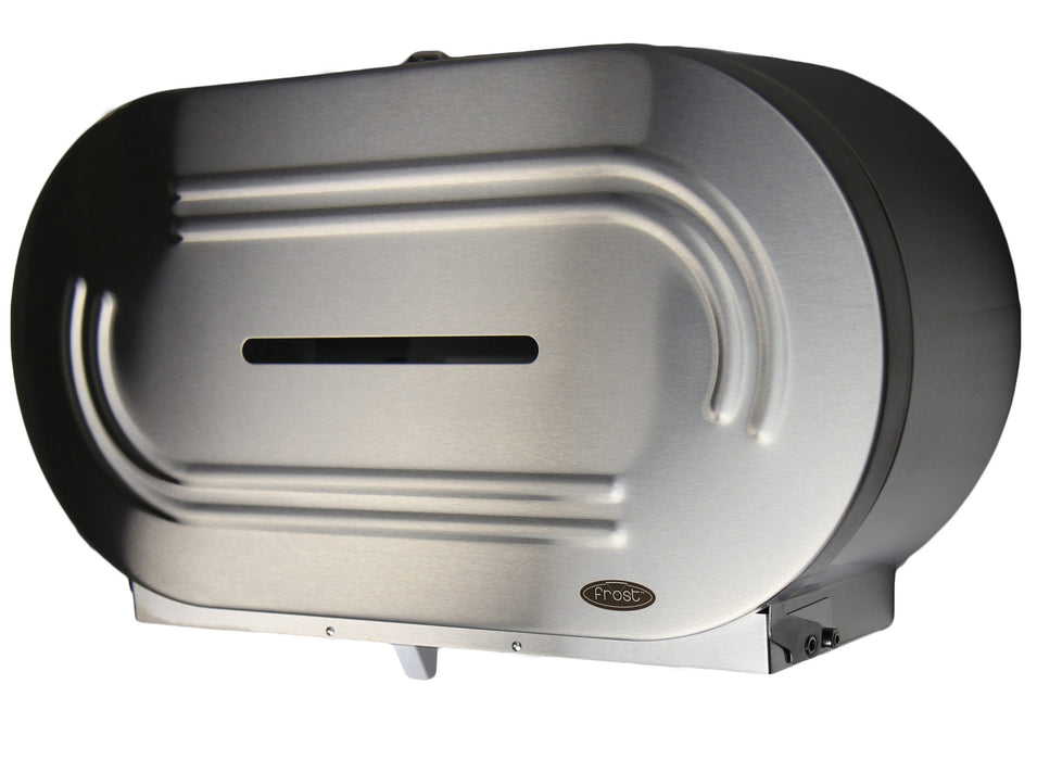 Distributeur double de papier toilette Frost 169 Universal Jumbo, en acier inoxydable