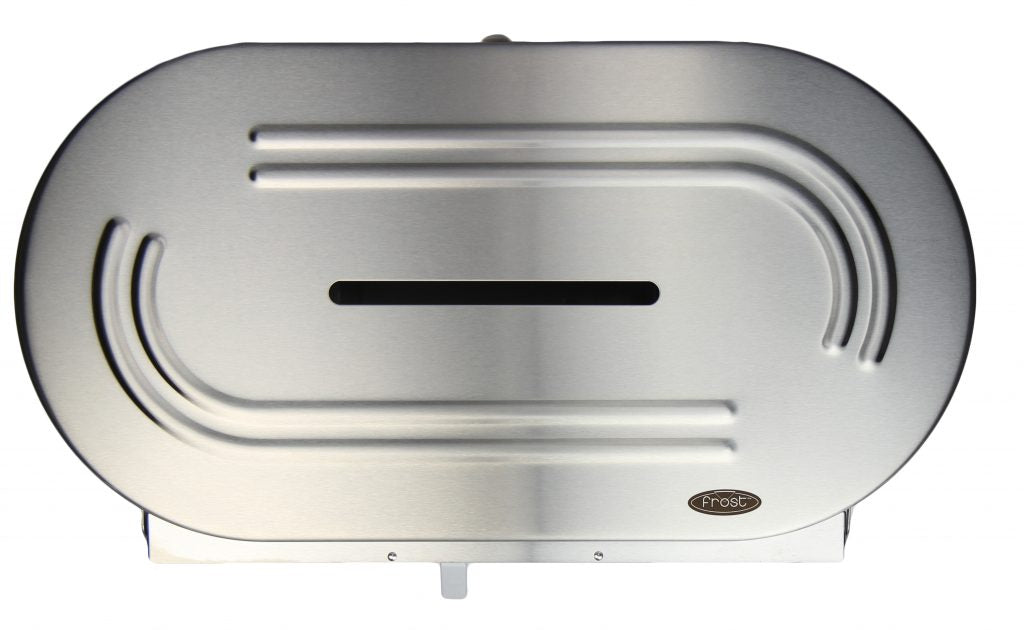 Distributeur double de papier toilette Frost 169 Universal Jumbo, en acier inoxydable