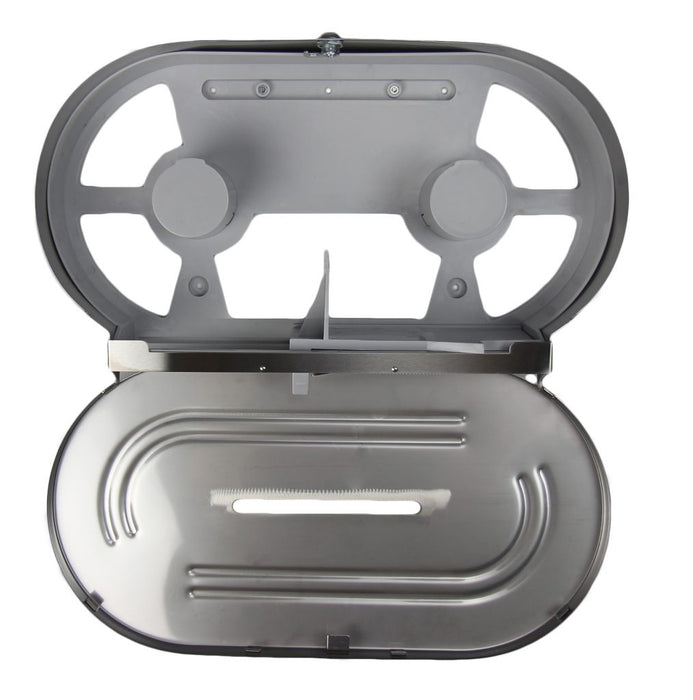 Distributeur double de papier toilette Frost 169 Universal Jumbo, en acier inoxydable