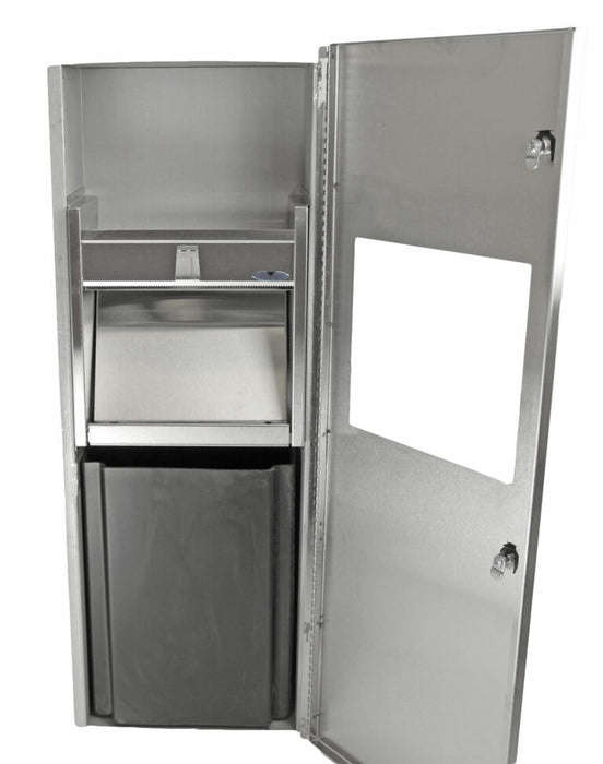 Distributeur d'essuie-mains et réceptacle à déchets combinés en acier inoxydable Frost 410