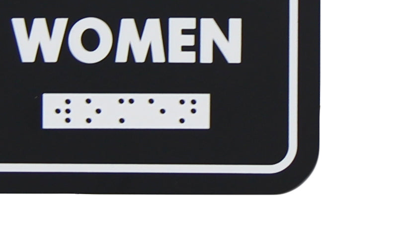 Frost 961 Signalétique de toilettes – Femme avec Braille en relief, Noir