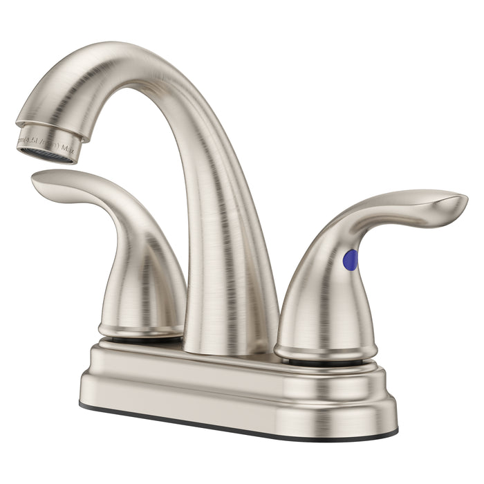 Pfirst Series 2-Handle 4’’ Centerset Bathroom Faucet - Brushed Nickel - Centerset