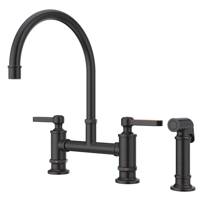 Port Haven 2-Handle Bridge Kitchen Faucet - Bronze - Bridge