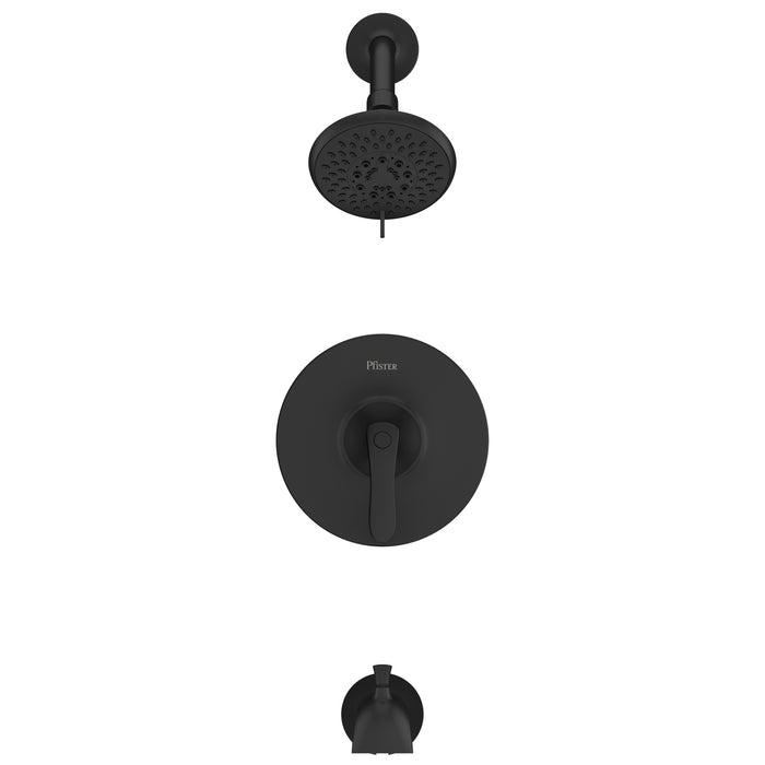 Weller 1-Handle Tub & Shower Trim - Matte Black - Tub & Shower Trim