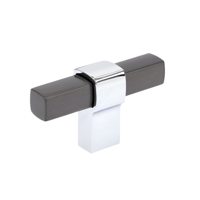 8715 Modern Metal T-Knob - Brushed Black Nickel / Chrome - T-Knob