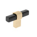 8715 Modern Metal T-Knob - Brushed Brass / Black - T-Knob