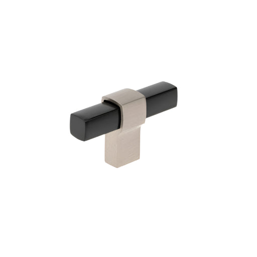 8715 Modern Metal T-Knob - Black / Brushed Nickel - T-Knob