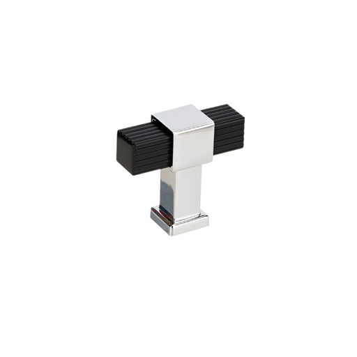 8747 Modern Metal T-Knob - Matte Black and Chrome - T-Knob