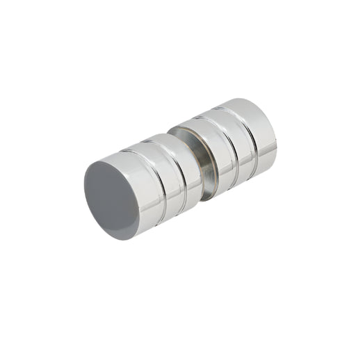 Richelieu 8732 round glass door knob in chrome front view showing smooth polished face and back-to-back installation design.