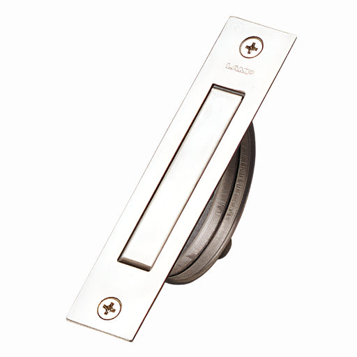 Richelieu 7509 modern flush hatch pull in stainless steel front view showing recessed minimalist design