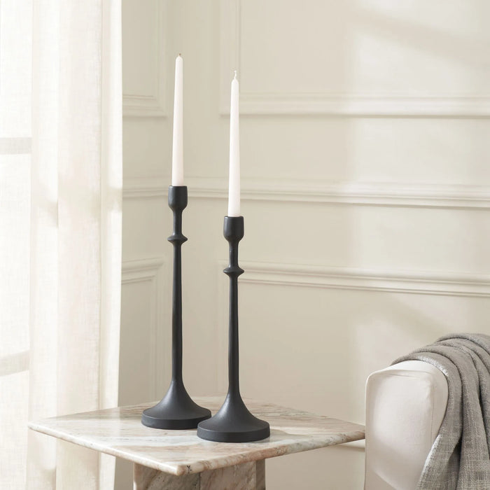 Renwil Albero Candle Holder Set – Matte Black Cast Aluminum - Candle Holders