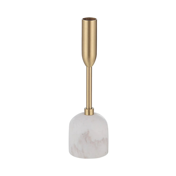 Renwil Marchesa Candle Holders – Satin Brass & White Marble - Candle Holders