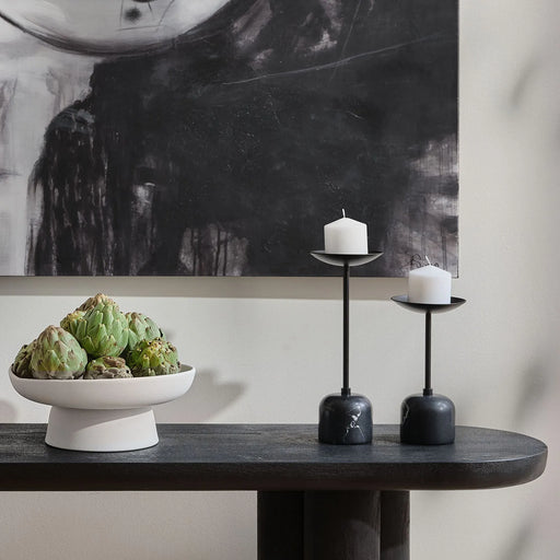 Renwil Uma Candle Holders – Matte Black & Marble - Candle Holders