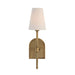 Renwil Montreux Wall Sconce – Antique Brushed Brass & Off-White Linen - Wall Sconce
