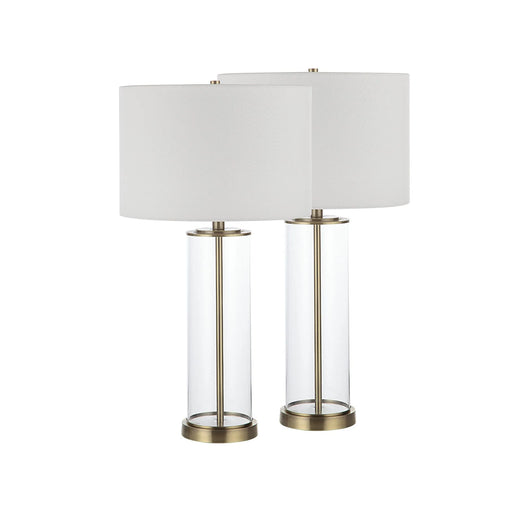 Renwil Saco Table Lamps – Clear Glass & Satin Brass (Set of 2) - Table Lamp