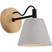 Renwil Turtle Bay Wall Sconce – Concrete & Wood with Black Accents - Wall Sconce