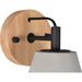 Renwil Turtle Bay Wall Sconce – Concrete & Wood with Black Accents - Wall Sconce