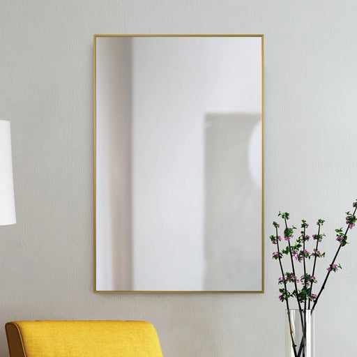 Renwil Raydon Wall Mirror – Satin Brass Iron Frame - Wall Mirror