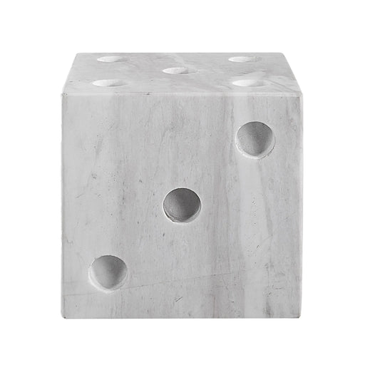 Renwil Dylon Volakas Marble Decorative Dice – Honed White - Sculpture