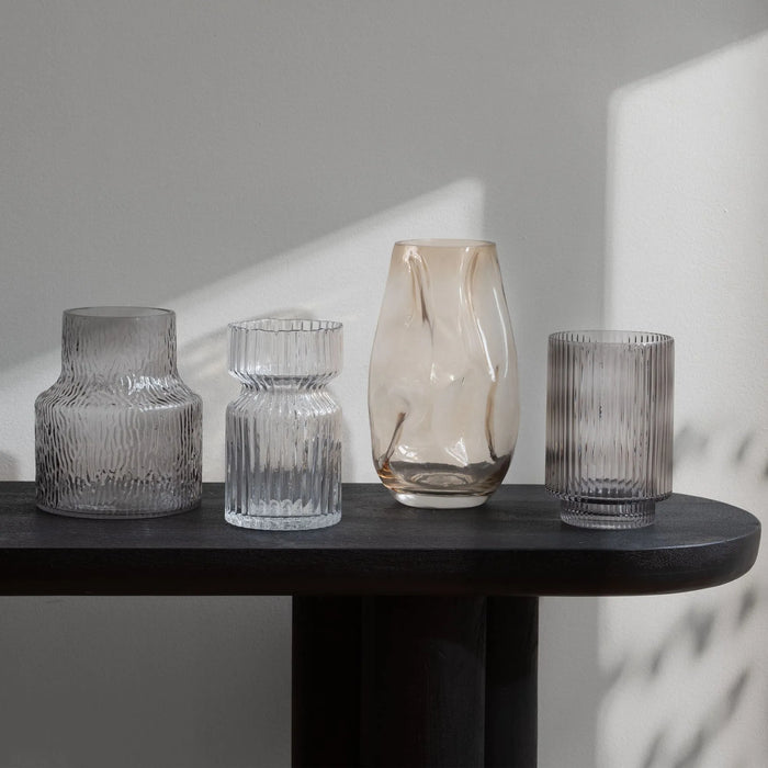 Renwil Amiens Grey Fluted Glass Vase - Vase