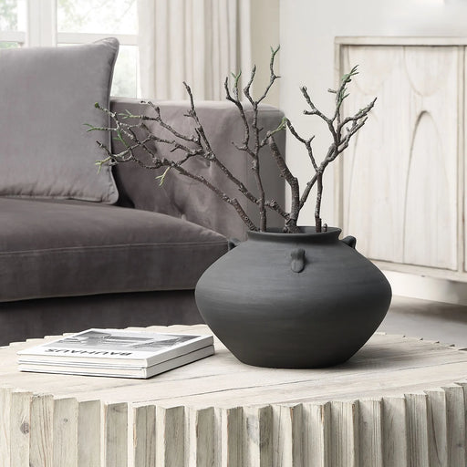 Renwil Asher Terracotta Vase – Antique Black - Vase