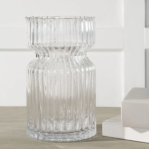 Renwil Gladys Clear Fluted Glass Vase - Vase