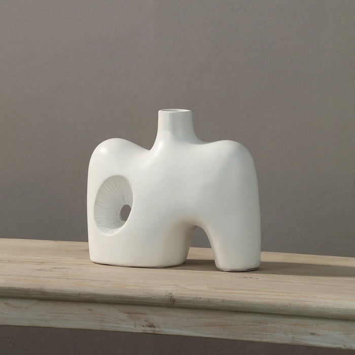 Renwil Mariner Off-White Ceramic Decorative Vase - Vase