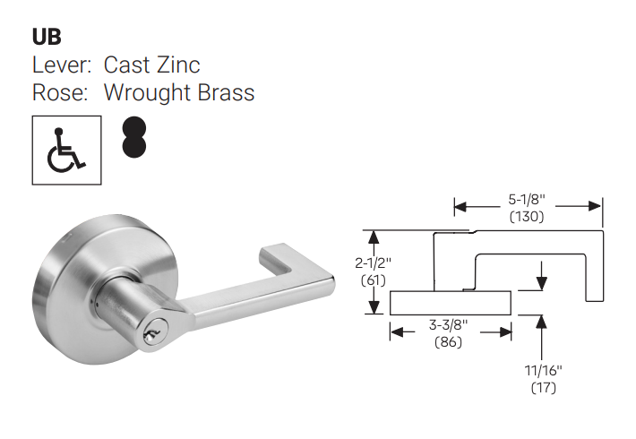 ACCENTRA 4600LN UB lever design and dimensions