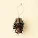 Indaba medium bronze pinecone ornament with curved metal scales and a natural hanging cord