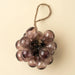 Indaba plum bubble bunch ornament with rounded glass droplets, dark metal caps and a twine hanging loop