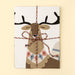 Folded Solstice Stag tea towel set tied with festive baker’s twine
