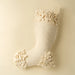 Cream Winter Bloom Christmas stocking with raised felt flowers around the cuff, heel and toe